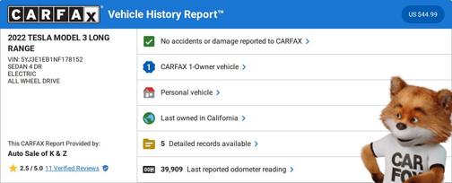 2022 Tesla Model 3 Long Range