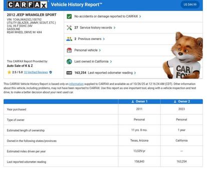 2012 Jeep Wrangler Sport