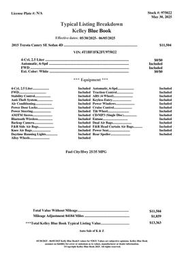 2015 Toyota Camry SE