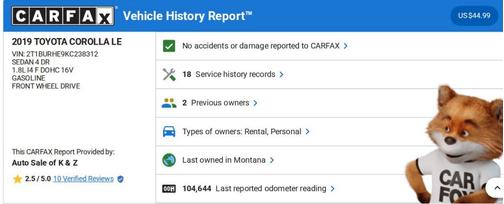 2019 Toyota Corolla LE