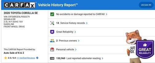 2020 Toyota Corolla SE