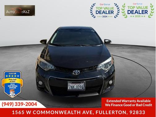Black Sand Mica 2015 Toyota Corolla S Premium