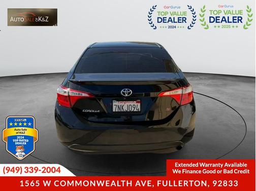 Black Sand Mica 2015 Toyota Corolla S Premium