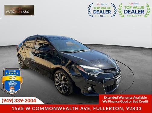 Black Sand Mica 2015 Toyota Corolla S Premium