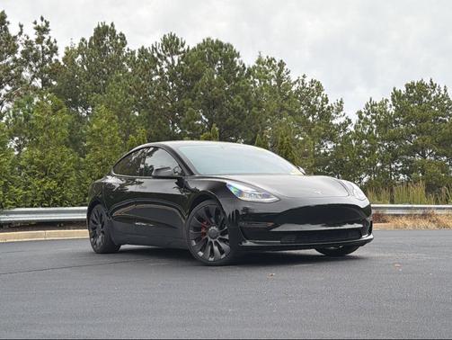 Solid Black 2021 Tesla Model 3 Performance