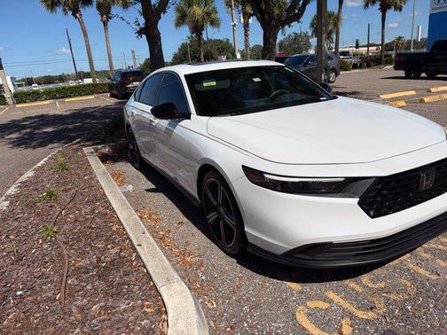 Platinum White 2024 Honda Accord Hybrid Sport