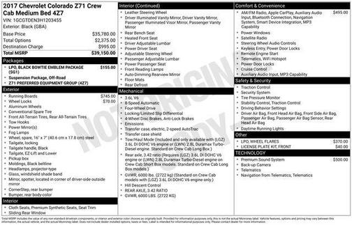 2017 Chevrolet Colorado Z71