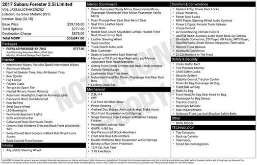 2017 Subaru Forester 2.5i Limited