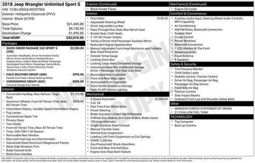 2018 Jeep Wrangler Unlimited Sport