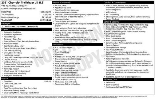 2021 Chevrolet Trailblazer LS