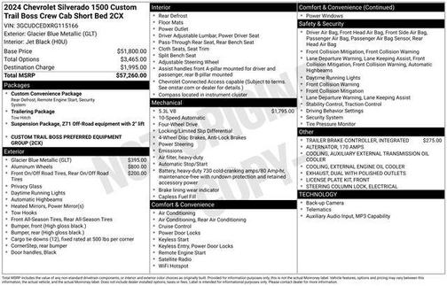 2024 Chevrolet Silverado 1500 Custom Trail Boss