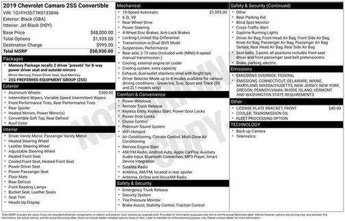 2019 Chevrolet Camaro 2SS