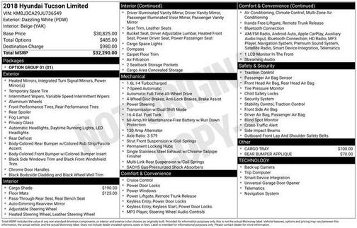 2018 Hyundai TUCSON Limited