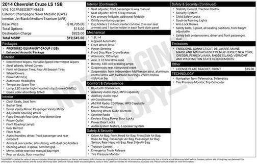 2014 Chevrolet Cruze LS