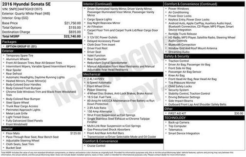 2016 Hyundai SONATA SE