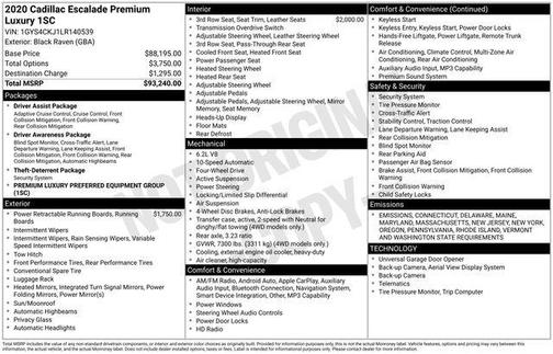 2020 Cadillac Escalade Premium Luxury
