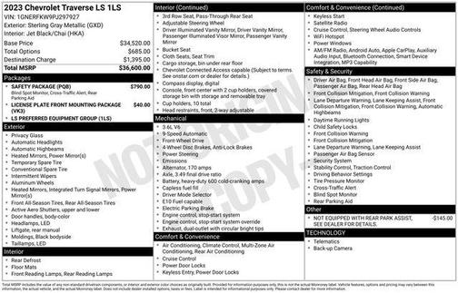 Sterling Gray Metallic 2023 Chevrolet Traverse LS