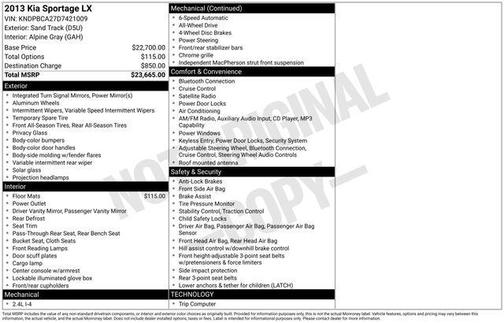 Sand 2013 Kia Sportage LX