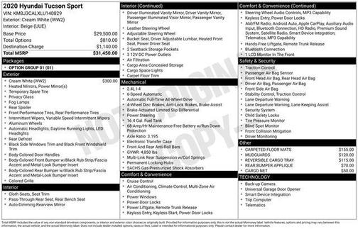 2020 Hyundai TUCSON Sport