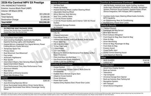 2026 Kia Carnival SX Prestige
