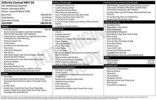 2026 Kia Carnival SX