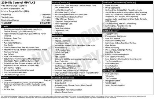 2026 Kia Carnival LXS