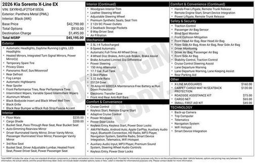 2026 Kia Sorento X-Line EX