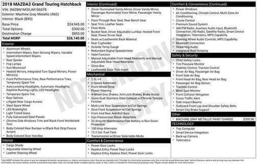 Machine Gray Metallic 2018 Mazda Mazda3 Grand Touring