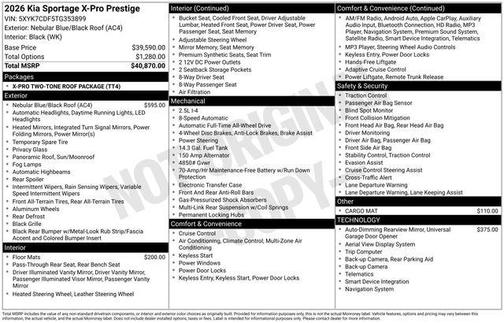 2026 Kia Sportage X-Pro Prestige