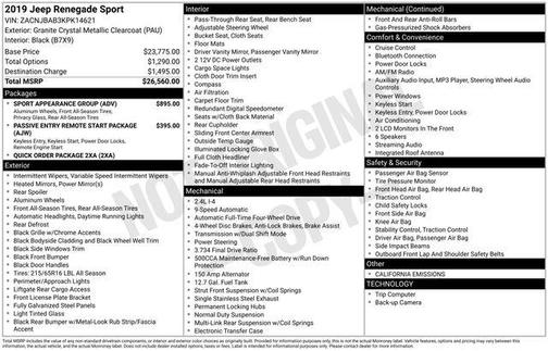 2019 Jeep Renegade Sport