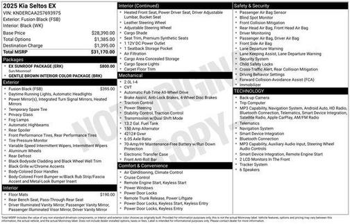 Black 2025 Kia Seltos EX