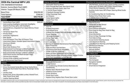 2026 Kia Carnival LXS