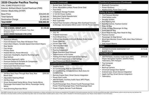 2020 Chrysler Pacifica Touring