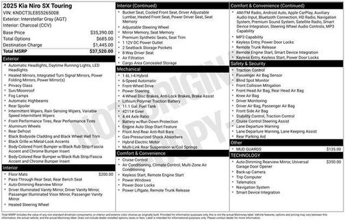 2025 Kia Niro SX Touring