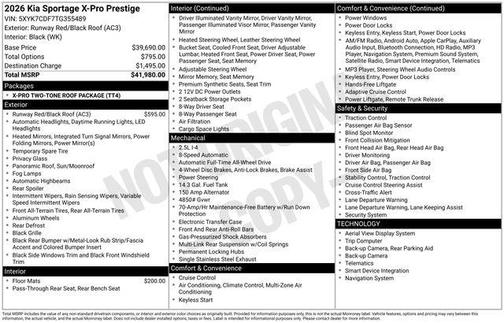 Black 2026 Kia Sportage X-Pro Prestige