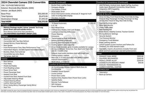 2024 Chevrolet Camaro 2SS