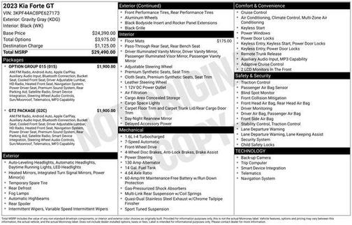 Gray 2023 Kia Forte GT