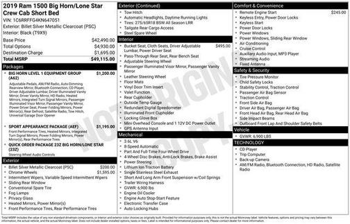 2019 RAM 1500 Big Horn