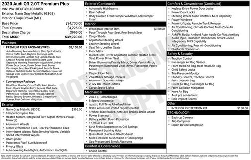 2020 Audi Q3 45 Premium Plus