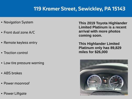 2019 Toyota Highlander Limited Platinum