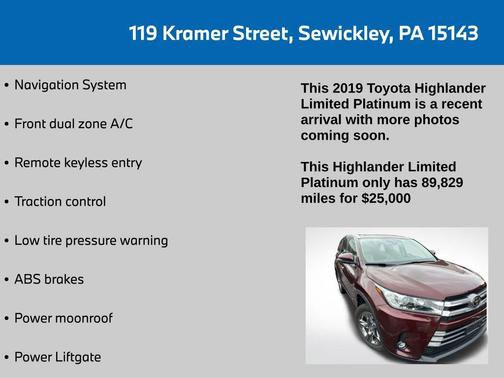 2019 Toyota Highlander Limited Platinum