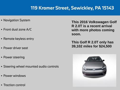2016 Volkswagen Golf R 4-Door w/DCC & Navigation