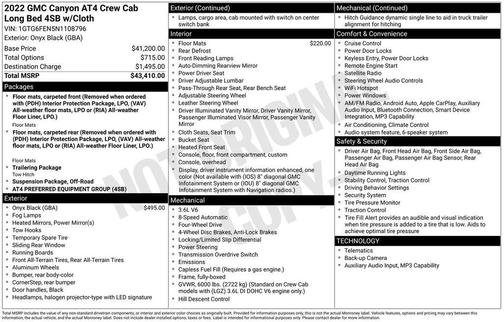 Onyx Black 2022 GMC Canyon AT4