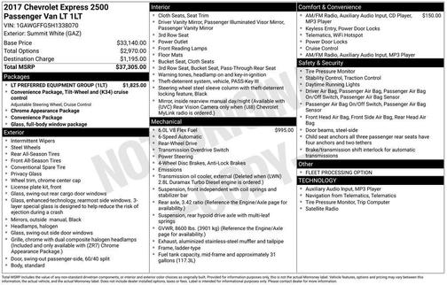 2017 Chevrolet Express 2500 LT