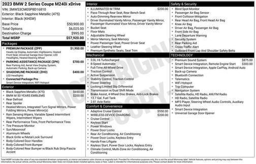 Black Sapphire Metallic 2023 BMW M240 i xDrive