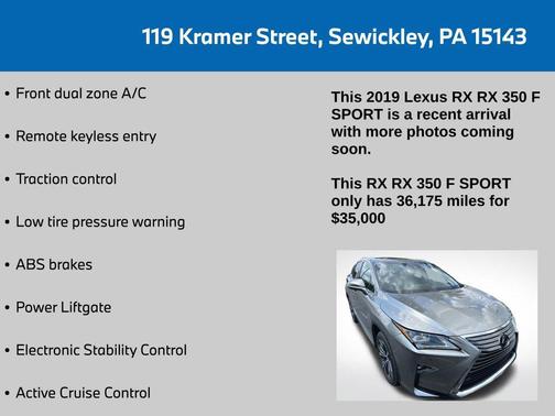 2019 Lexus RX 350 F Sport