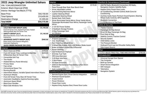 Black Clearcoat 2022 Jeep Wrangler Unlimited Sahara