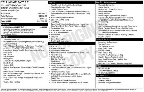 2014 INFINITI QX70 Base