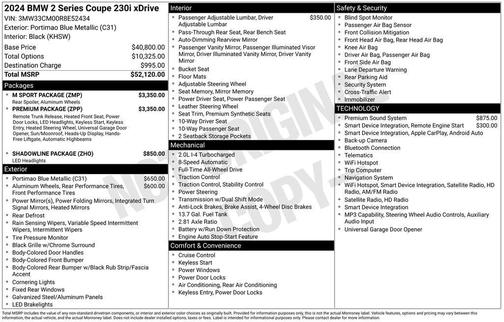 Portimao Blue Metallic 2024 BMW 230 xDrive