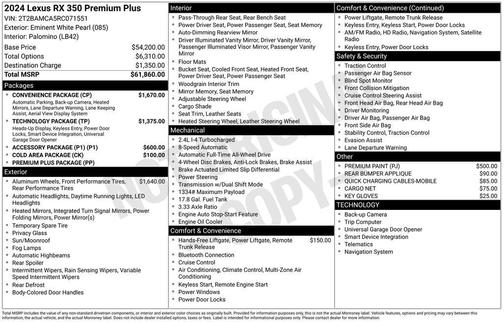 2024 Lexus RX 350 Premium Plus
